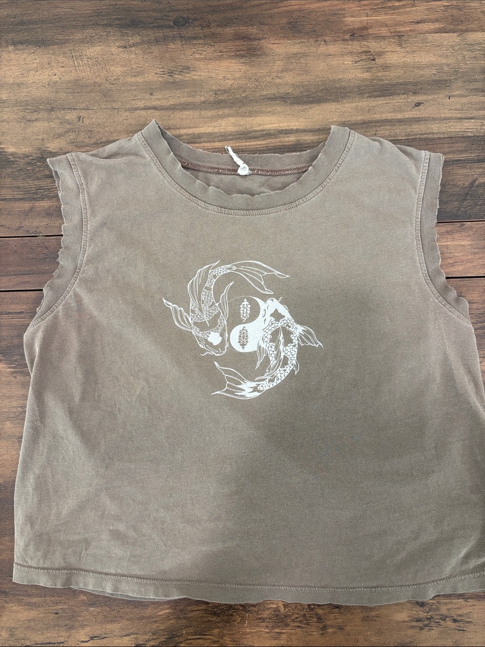 FP Movement by Free People Brown Muscle Tee with small callout MEDIUM